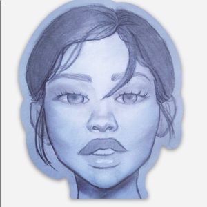 Wind Swept Hair Portrait 2.45”x3” sticker